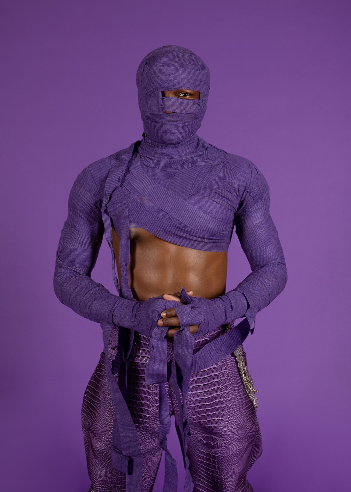 Dan G wrapped in purple — royalty and peace